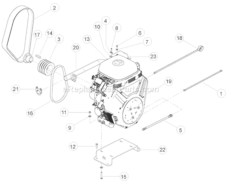 CH6993HáEngineáAssembly Diagram and Parts List for CH6993H 76635 Bear Cat Chipper Shredder